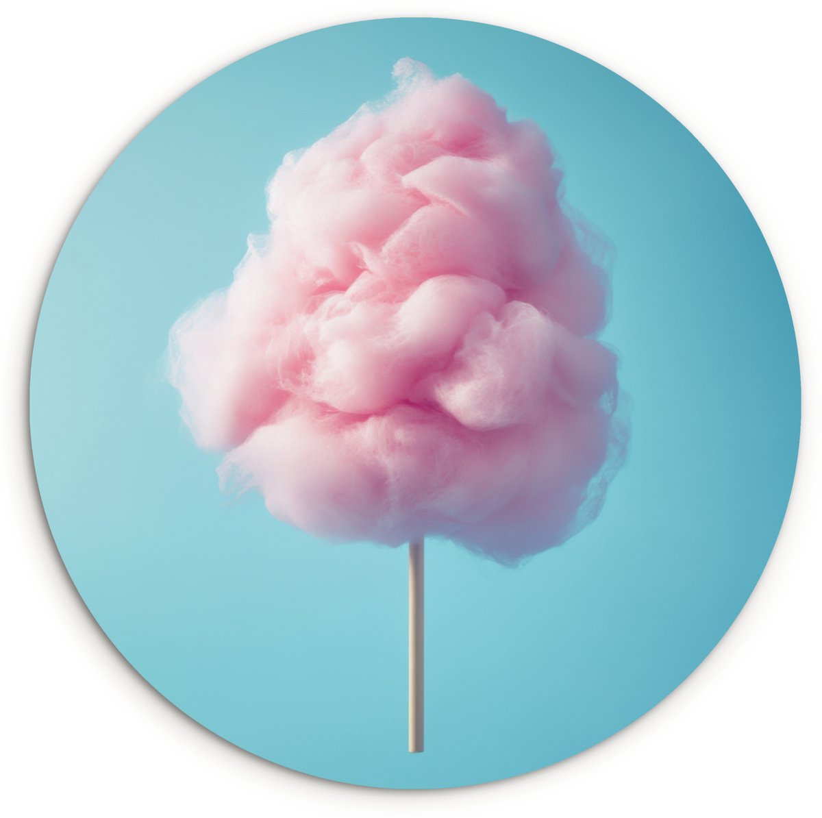 WallCircle Wandcirkel 60x60 cm - Muurcirkel Suikerspin - Zoet - Snoep - Muurdecoratie woonkamer - Wanddecoratie slaapkamer - Kamer decoratie accessoires - Ronde schilderijen