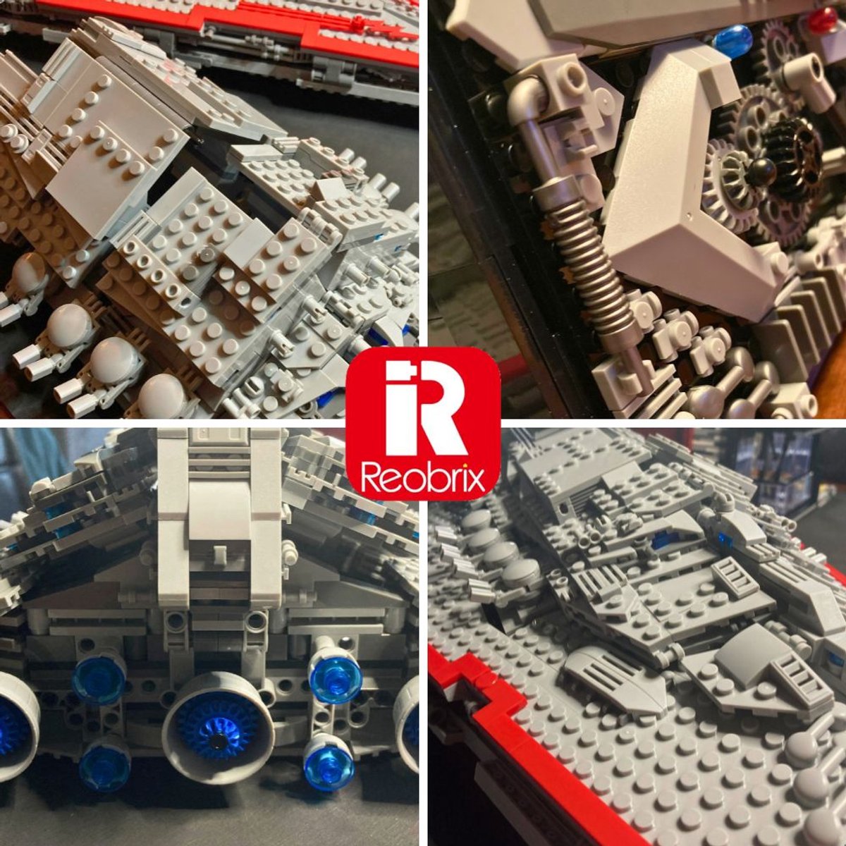 Reobrix 99007 Millennium Star Wall art bouwset | Space wars constructie modelbouw | Educatief ruimte militair & leger speelgoed bouwpakketten voor kinderen & volwassenen | DIY Wanddecoratie schilderij geschikt voor Lego | Bouwdoos met 5964 bouwstenen — afbeelding 11