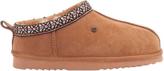 Warmbat Kynuna Suede Tape Dames Sloffen - Cognac