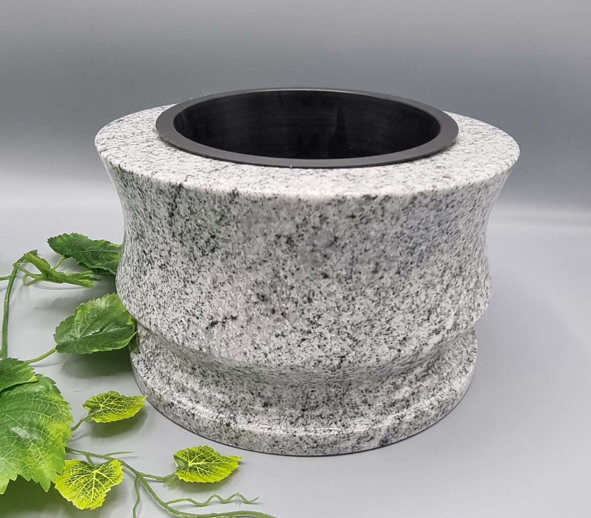 Plantenschaal - Graniet - Bloemenschaal - 25 cm - Schaal - Viscont White - Grafdecoratie - Grafsteen - Natuursteen
