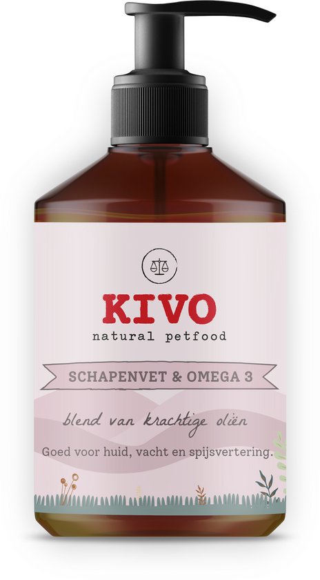 Kivo Petfood - Supplement Schapenvet & Omega 3 500 ml - Met doseerpompje