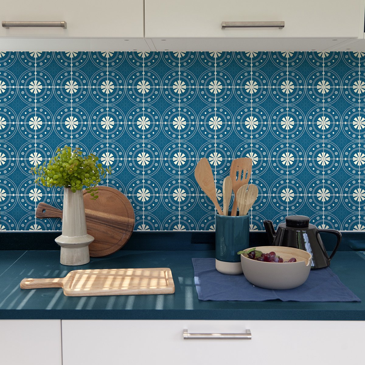Ambiance Sticker Zelfklevende tegelmuurstickers voor keuken en badkamer - 9 Paquita Azulejo tegelstickers - 9 stickers 20x20cm Multi color