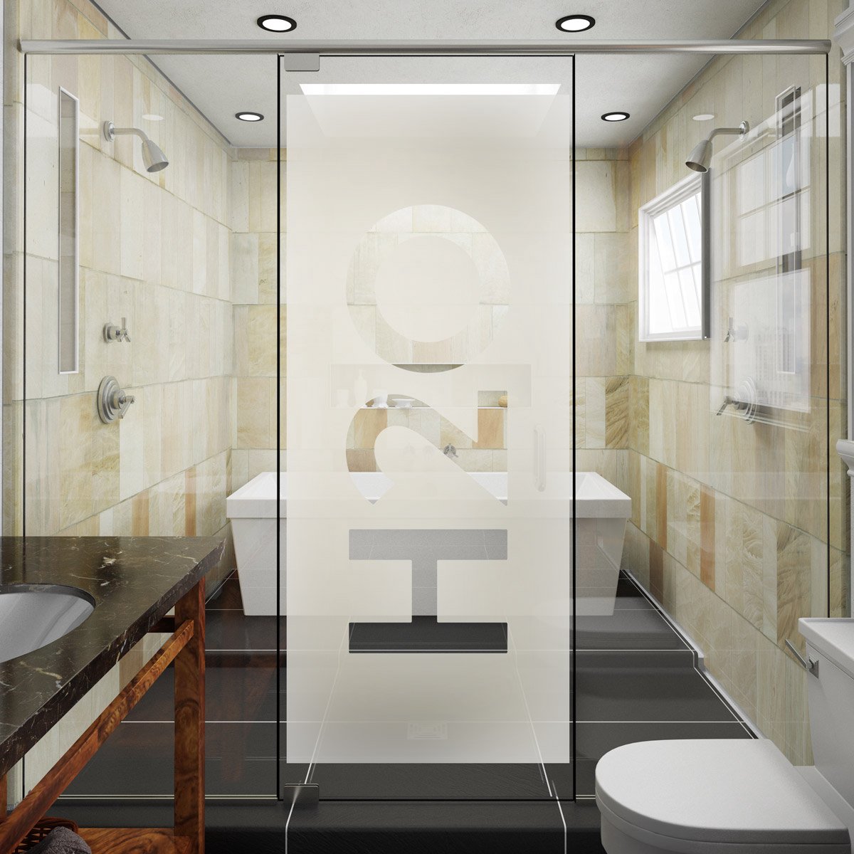 Privacy Raamfolie - H2O - Zelfklevende Raamfolie voor Ramen & Douchedeuren - 130x55cm