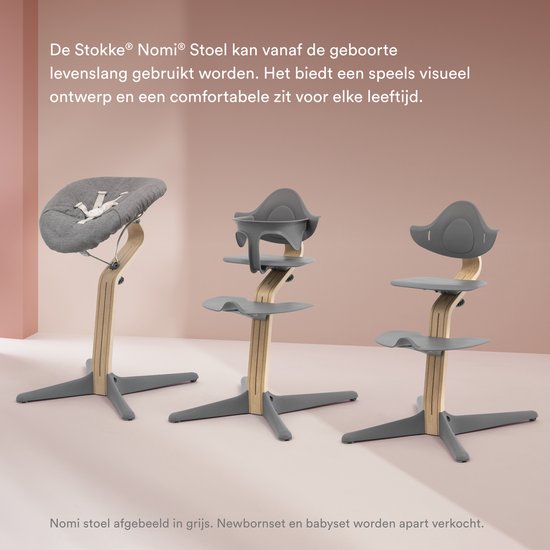 Stokke Nomi stoel, grijs - Inspireert actief zitten - Zonder