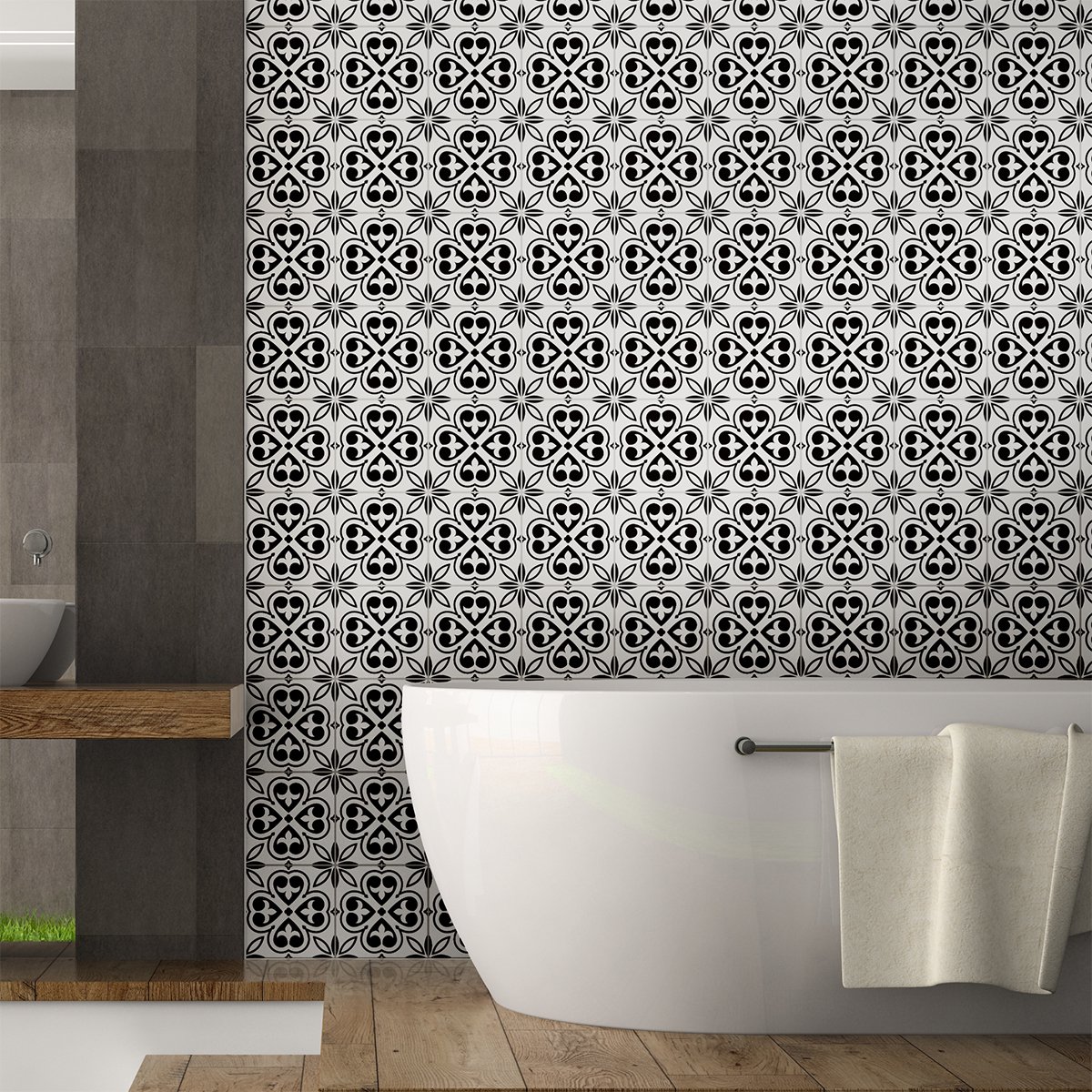 Ambiance Sticker Zelfklevende tegelmuurstickers voor keuken en badkamer - 60 Azulejos Dona tegelstickers - 60 stickers 15x15cm Multi color