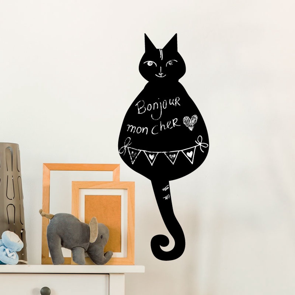 Ambiance Sticker Schoolbordsticker - uitwisbare zelfklevende muurstickers - DE KAT - 105x40cm Multi color