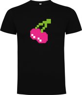T-shirt Zwart avec imprimé « Colorful PacMan Cherries – Game – 80's – Humour – Rétro » en couleur, taille M