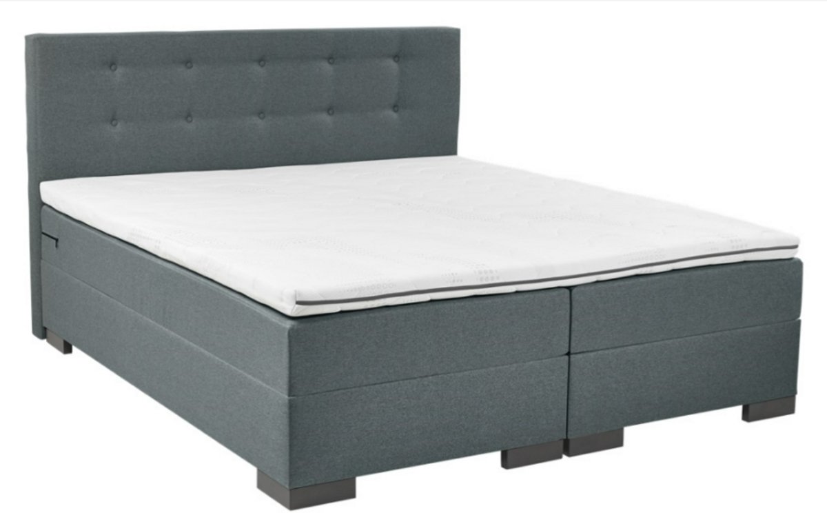 Nessa® 120x200 Boxspringset Milou Grijs - Complete Boxspring - Inclusief Orthopedische Topper