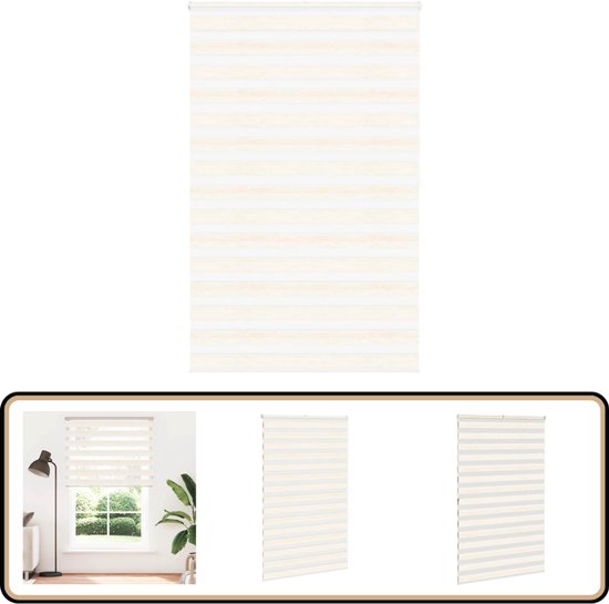 vidaXL Zebra rolgordijn 85x100 cm stofbreedte 80,9 cm marmerbeige