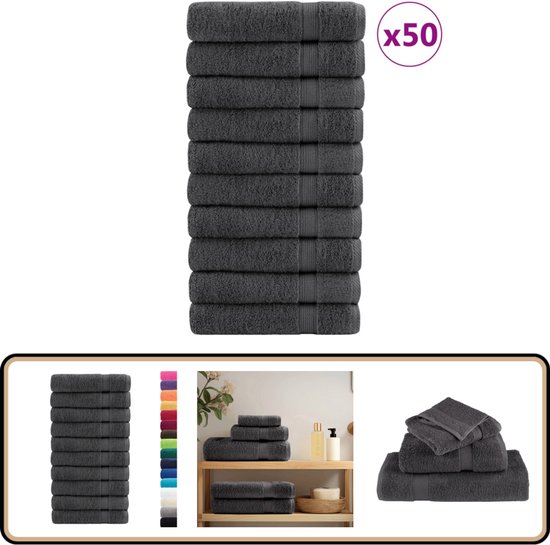 NatureMark Badstof handdoeken, set van 8, 50 x 100 cm, 100% katoen