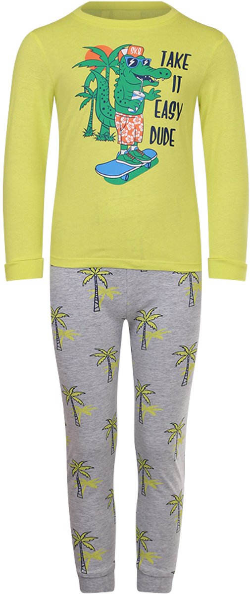 Jongens Pyjama "Take it easy Dude", merk Pebble Stone in de maten 92/98-122