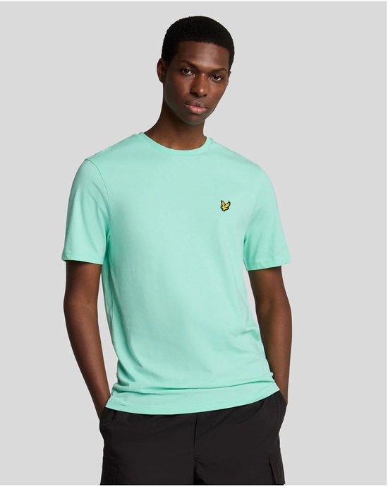 Lyle & Scott Plain T-shirt Polo's & T-shirts Heren - Polo shirt - Mint - Maat M