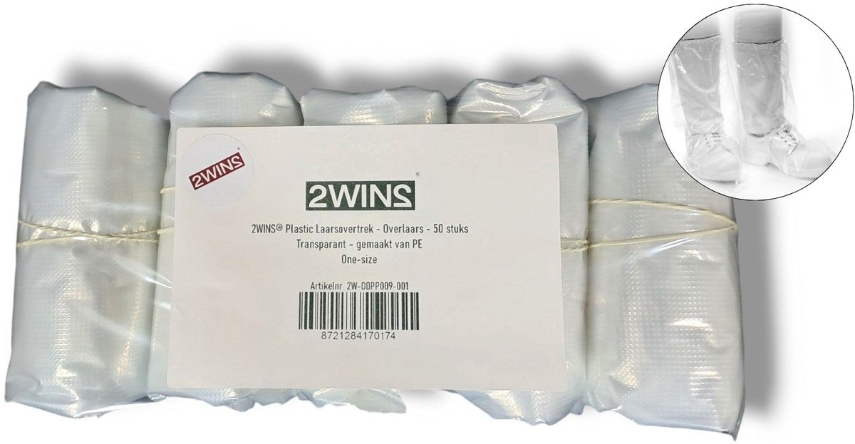 2WINS® - Plastic Laarsovertrek - Overlaars - Transparant - One-size - 50 stuks
