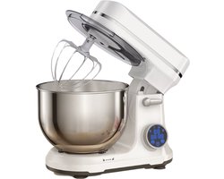 RM Store® - Elektrische Mixer - Keukenmixer Met Mengkom - Voedselmixer - Met Deeghaak En Garde - 11 Snelheden - OLED Scherm - Wit -