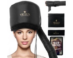 Vie Lux® Droogkap opblaasbaar Bonnet - Haardroger krullen - Haardroogkap - Haardroger kap voor krullen - Zwart