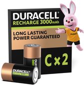 Duracell Oplaadbare C batterijen - 3000 mAh NiMH - 2 stuks