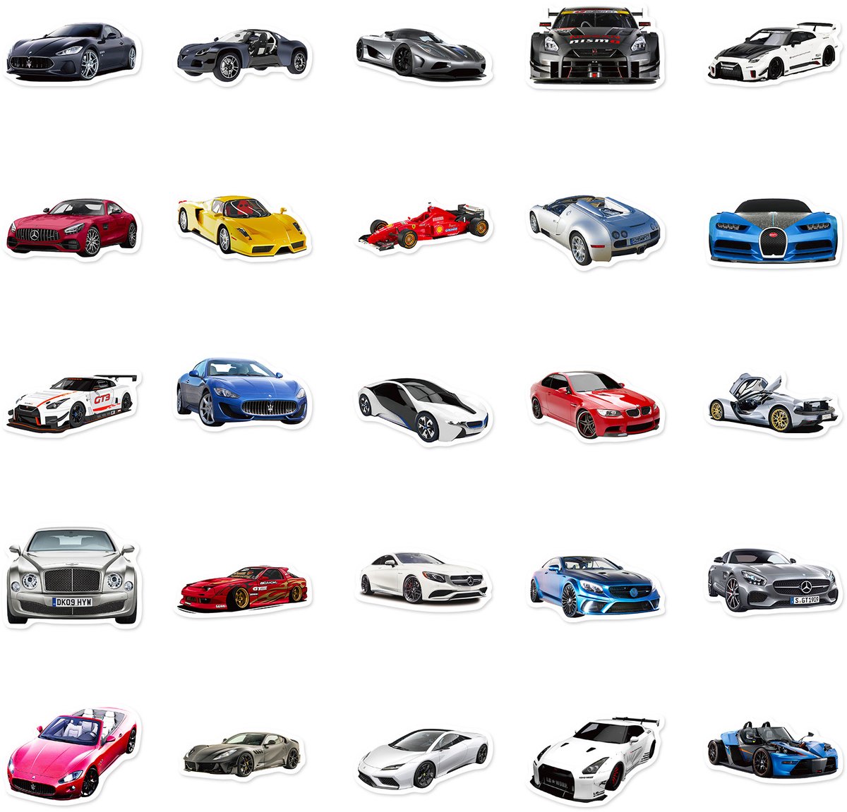 Auto Stickers 50 Stuks | Sportauto Stickers | Thema Auto's | Laptop Stickers | Decoratie | Stickers Kinderen | Stickers Volwassenen | Stickervellen | Plakstickers | Race Auto Stickers | Stickers Bullet Journal | Planner Stickers — afbeelding 5