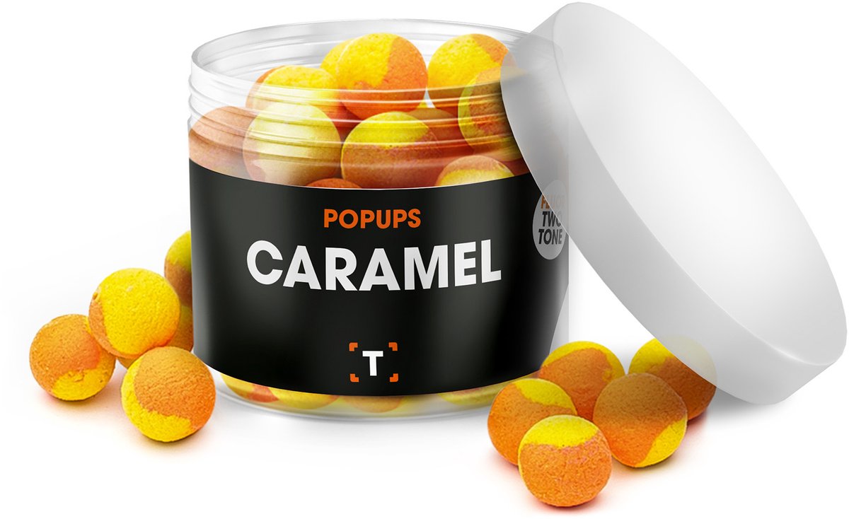 Caramel Pop-ups Oranje/Geel | Aas | Karpervissen | Partikels | Karper Aas | Karper Vissen | Karper Voer | Karper