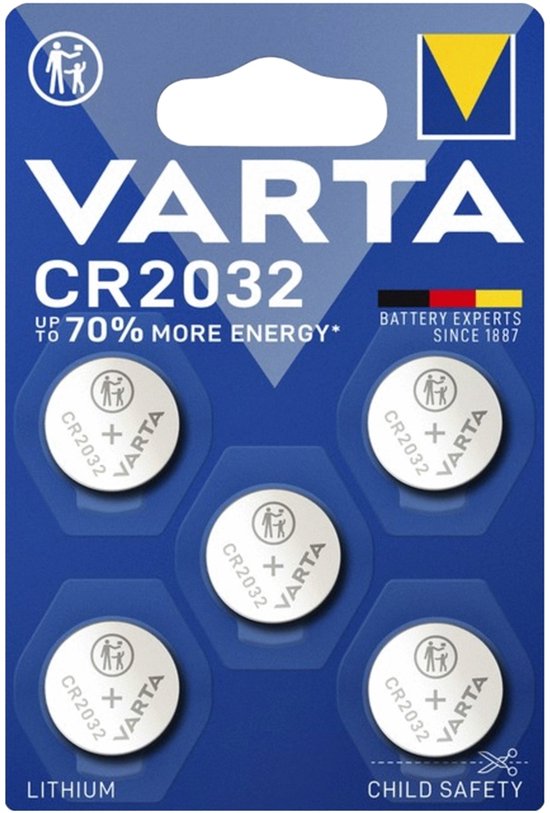 Varta CR 2032 - Lithium Knoopcel batterij - 3 Volt - 5 stuks