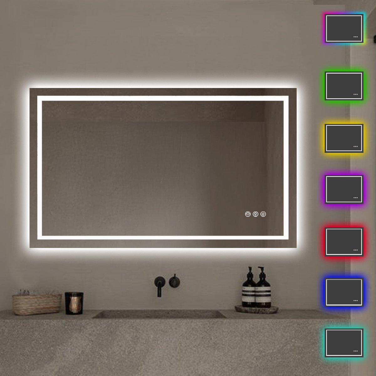 Lumoire® Spiegel Met Verlichting - 100 x 60 CM - Badkamerspiegel - Badkamer Spiegel