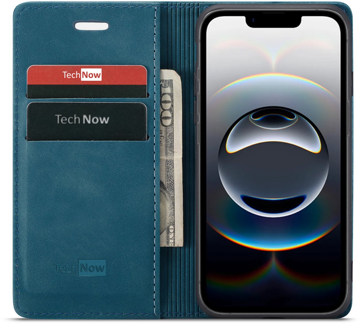 Hoesje geschikt voor iPhone 16e / 17e - Book Case Leer Slimline Blauw