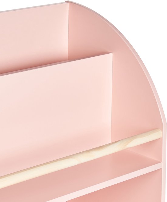 LILOET - Bibliothèque 3 étagères - Rose pastel - Bois