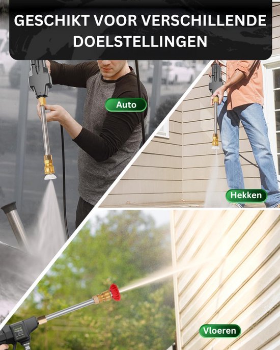 ApexArte® Hogedrukreiniger - Terrasreiniger - Inclusief Accu - Hogedrukspuit Auto van Merkloos	 — afbeelding 3
