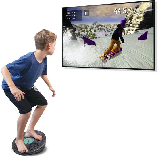 GoBalance - Balance Board - Elektrisch Balansbord - Balanstrainer voor Evenwichtstraining - Wiebelkussen Inclusief Spellen - Balanskussen - Inclusief App