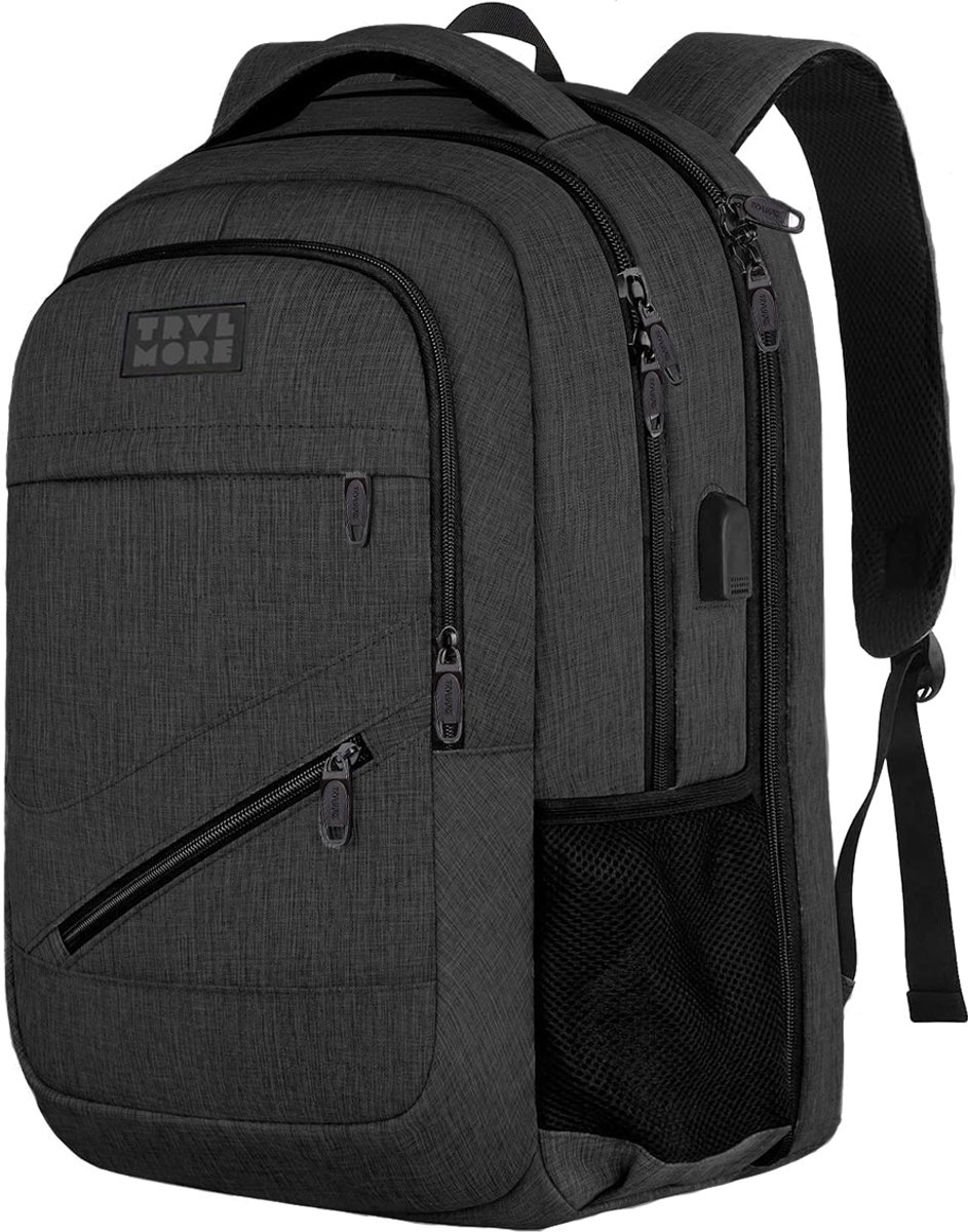 TRVLMORE 28L Rugzak - Rugtas met 15,6 Inch Laptopvak - Schooltas - Laptoptas - Spatwaterdicht - Heren en Dames - Jongens en Meisjes - Antraciet