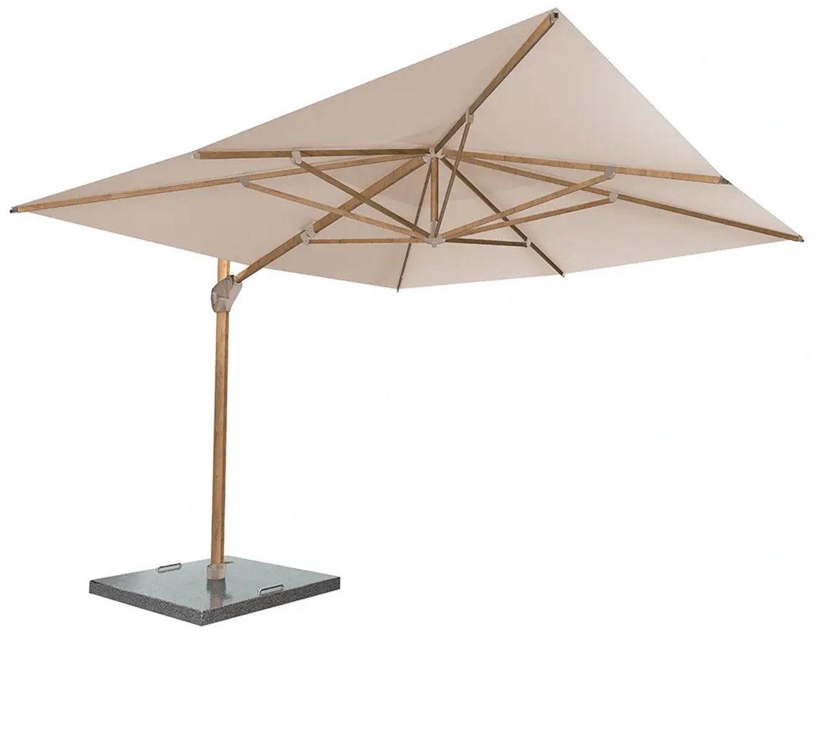4 Seasons Outdoor Hacienda cantilever parasol 300 x 400 cm - wood-look frame