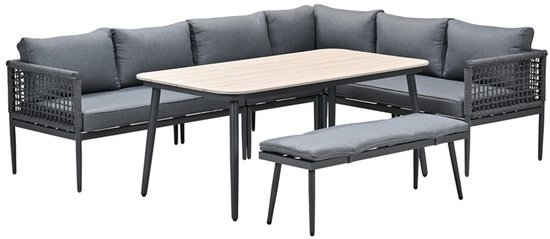 Lounge-dining hoekbank - Teramon - 7-persoons - Grijs - Garden Impressions