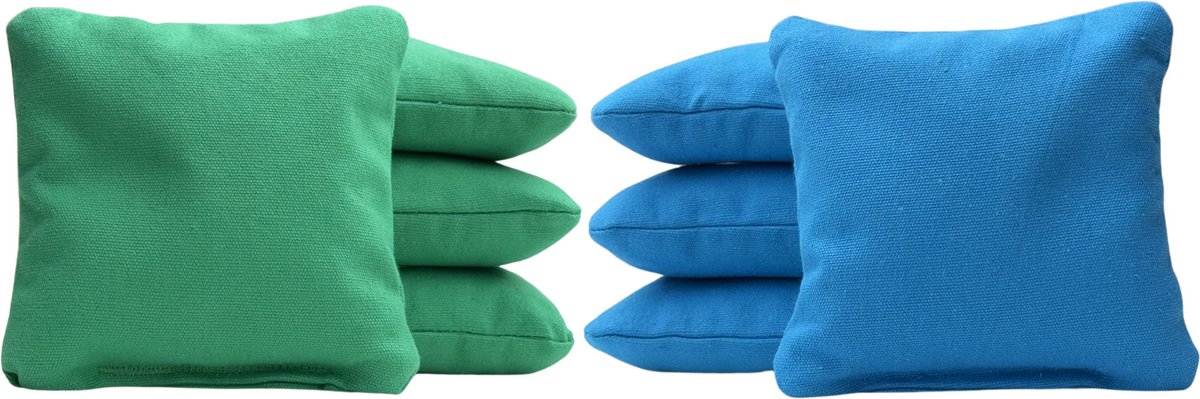 Cornhole zakjes - Pittenzakken - Bean bags - Afgeronde hoeken - Officiële maat - Stevig & duurzaam - 32 kleurencombinaties - Bosgroen/Koningsblauw - 8 stuks