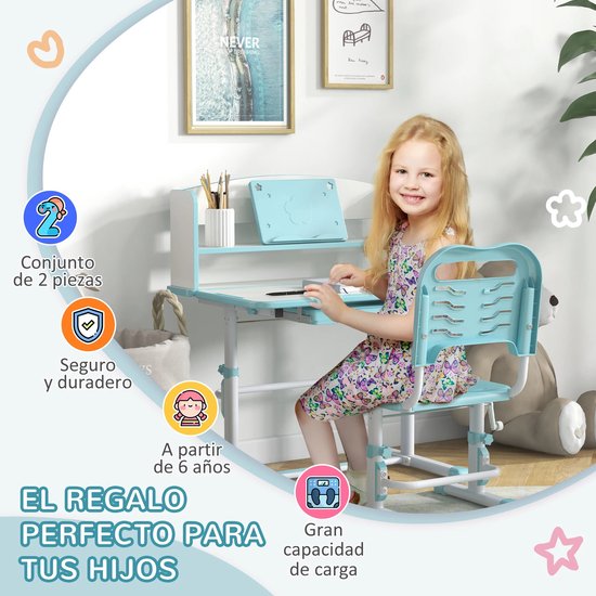 Kindertafel en stoeltjes - 63x63x51cm - tafel dubbelzijdig - wit