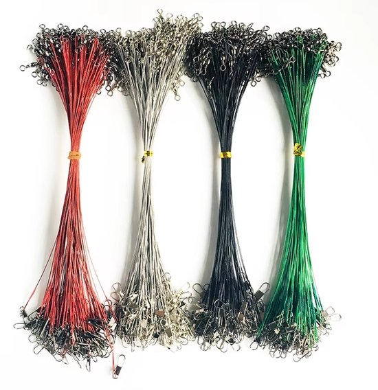 Actie4you® - Stalen onderlijn - 10 stuks - 25cm lang - Vis Onderlijn - 14kg - 0,5mm - Roofvissen - Zwart van Actie4you — afbeelding 3
