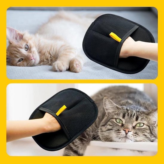 Lot de 2 gants d'épilation silencieux pour animaux de compagnie - Gloves de toilettage pour animaux de compagnie - Gloves Gloves' épilation réutilisables pour animaux de compagnie - Pour laver, épiler et toiletter les animaux de compagnie