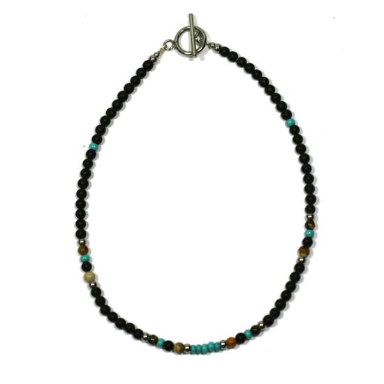 Collier homme pierre précieuse 4mm - IbizaMen 50cm