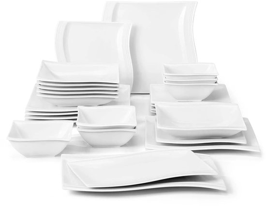 Corelle 18-teiliges Geschirr-Set, Service für 6 Personen, leichte, runde Teller und Schüsseln