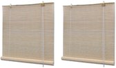Bol.com Rolgordijnen 2 st 120x160 cm bamboe natuurlijk aanbieding