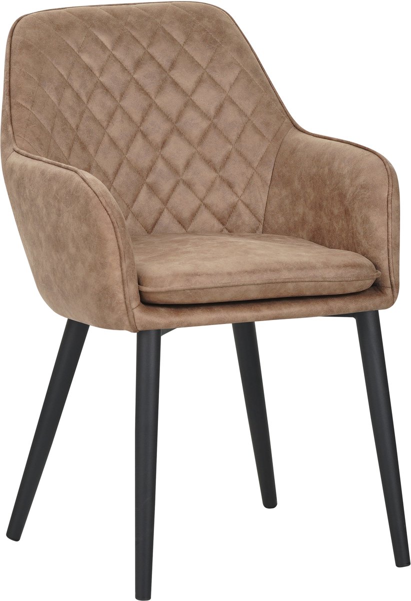 Colenis Jay Eetkamerstoel - Set Van 6 - Wood - Microfiber - Met armleuning