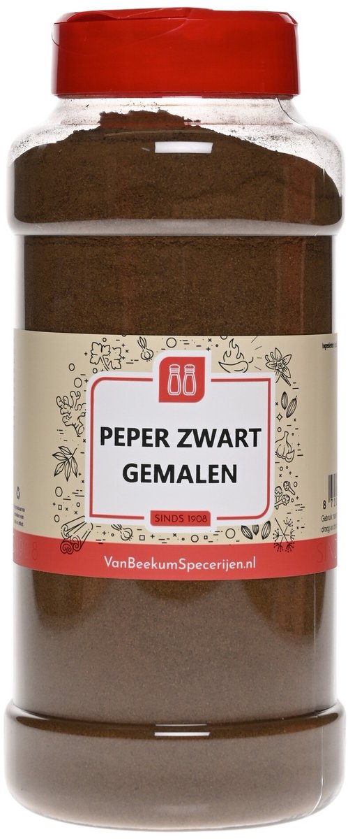 Goedkoopste Van Beekum Specerijen - Peper Zwart Gemalen - Strooibus 450 gram