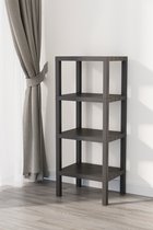 Tobeyz - Étagère de rangement - Étagère de salle de bain - Étagère à étagères - Étagère de salle de bain sur pied - 4 niveaux - Étagère de cuisine - Étagère de rangement sur pied - Étagère - Zwart - Étagère sur pied - Sans BPA