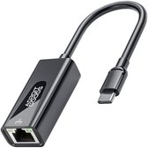 Ethernet Adapter USB-C kabel - USB C naar Ethernet / Internet - Internet Adapter - Netwerk adapter - Netwerkadapter - 100 Mbps - Gigabit