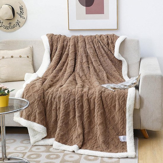 EMME Knuffeldeken Flauschige Sherpa - Geruite Deken 200 x 230 cm, Zachte Warme Wol- en Fleecedeken, Overgoord, Deken voor Sofa, Bank, Salie Groen EMME Knuffeldeken Flauschige Sherpa - Geruite Deken 200 x 230 cm, Zachte Warme Wol- en Fleecedeken, Overgoord, Deken voor Sofa, Bank, Salie Groen
