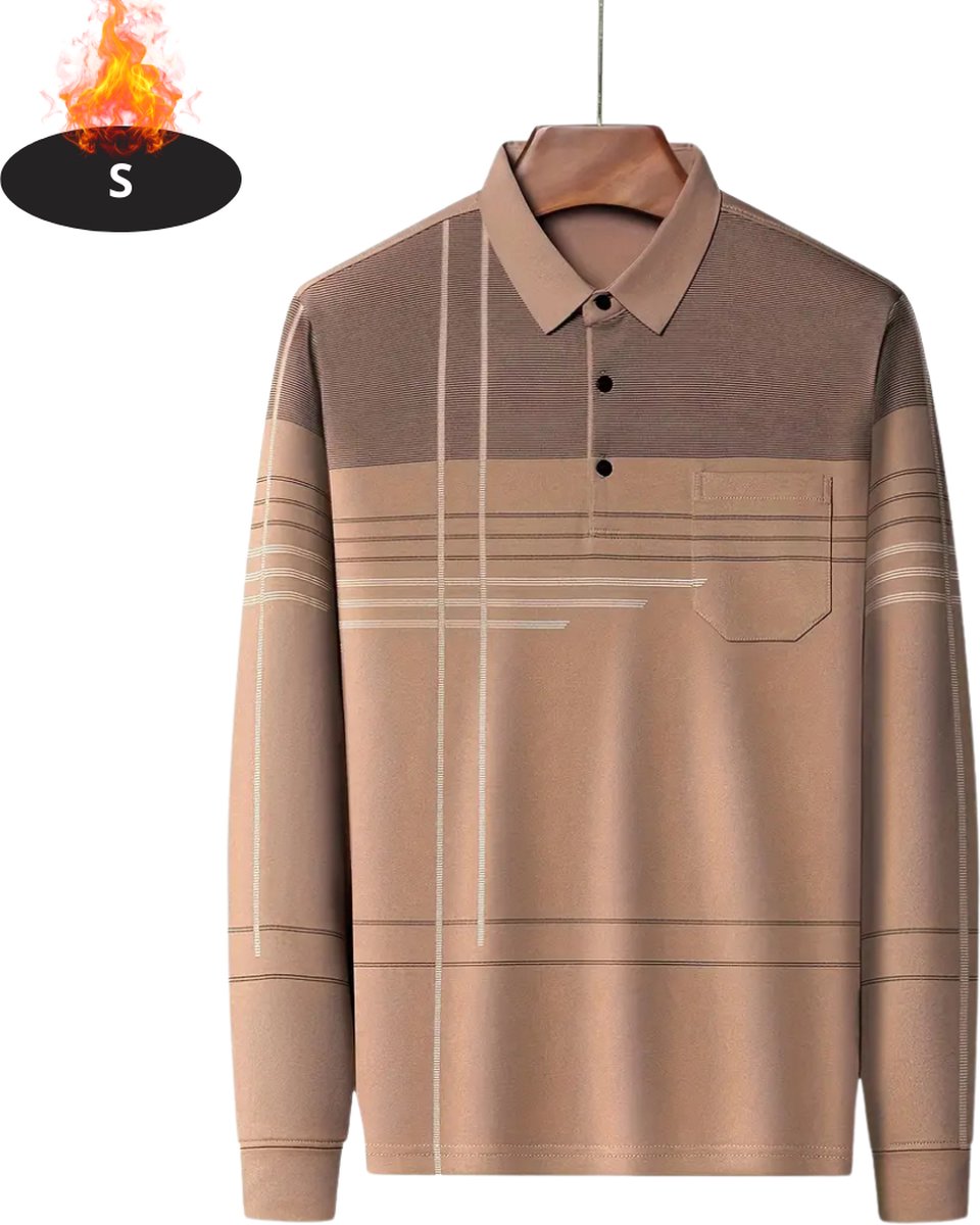Livano Poloshirt Heren T-Shirt Heren Shirt Overhemd Polo Shirt Lange Mouwen – S Creme
