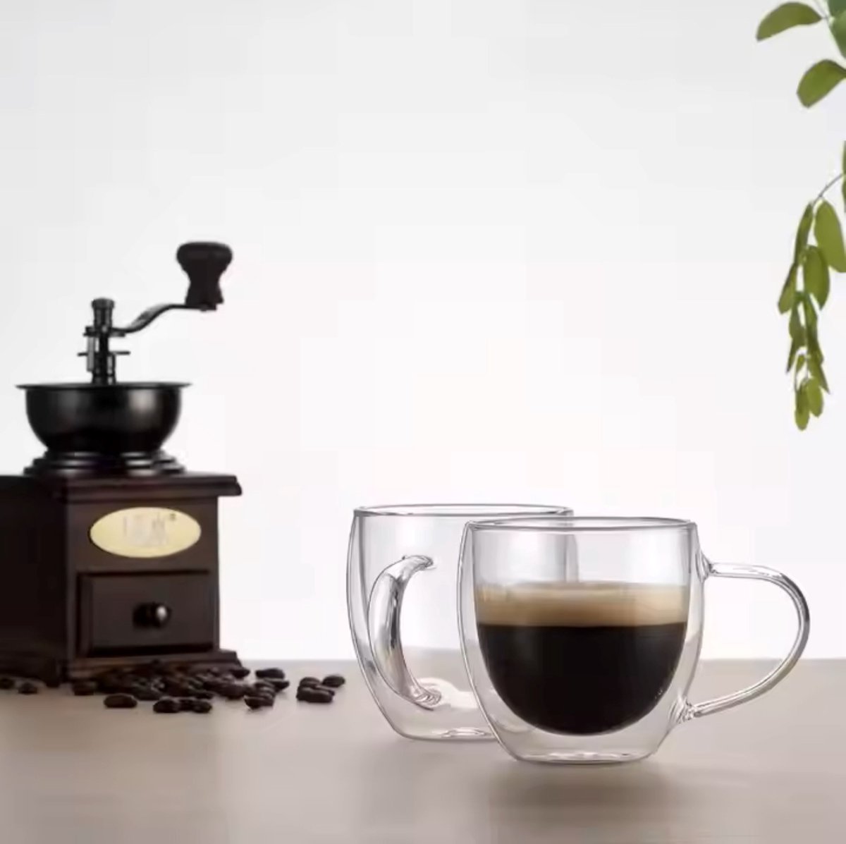 TuttoBello- 6 stuks dubbelwandige glazen met oor - geschikt voor verschillende soorten koffie - Set van 6 ( 250 ml )