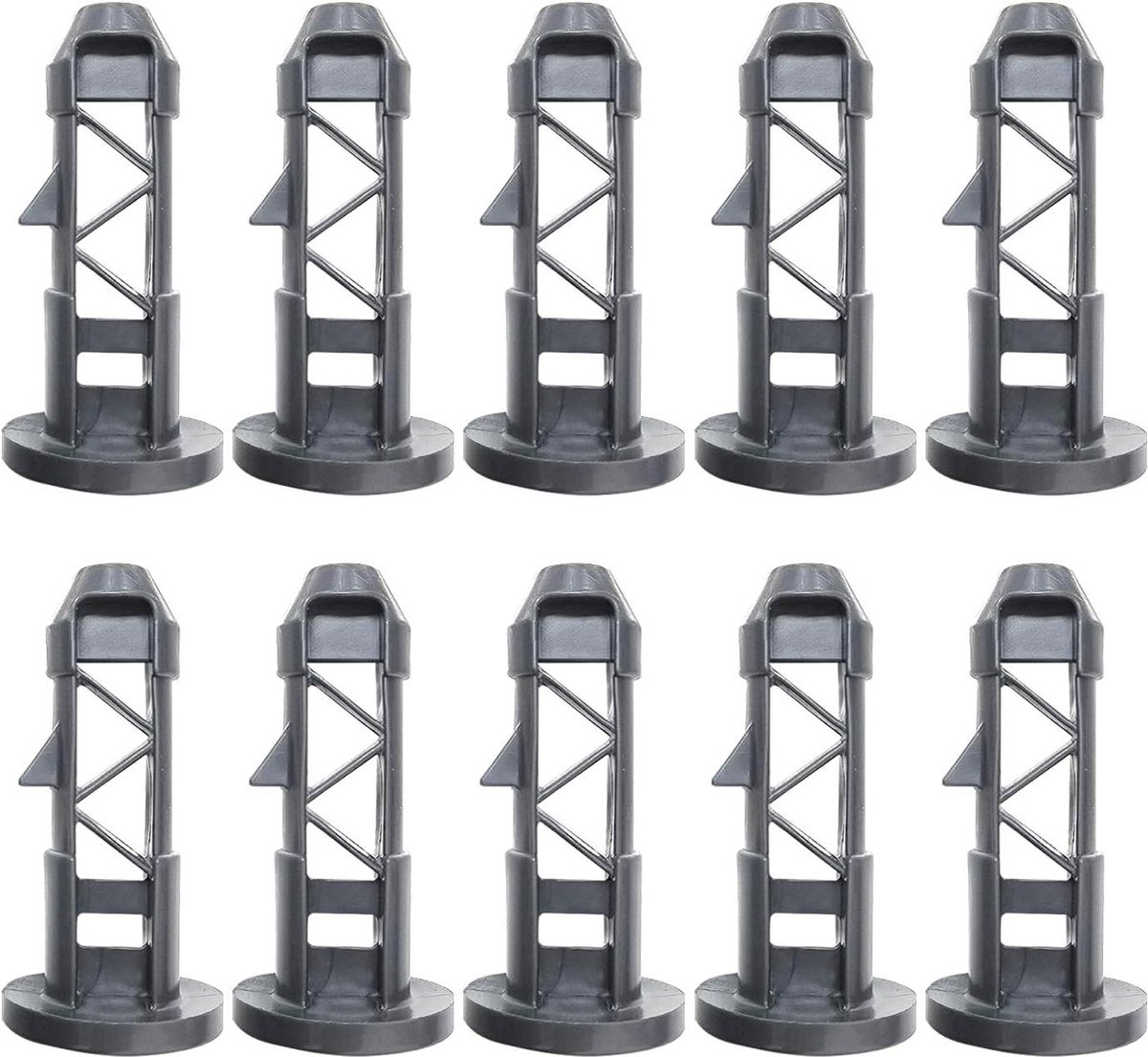 10 stuks afvalcontainerdekselsluitingen - vuilniscontainer sloten - dekselklemmen - scharnierstiften - geschikt voor 240 liter vuilnisbakken .