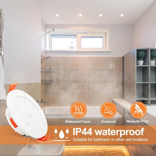 HOMEOW Spot LED Encastrable 7W, LED Spot Etanche Salle de Bain 600LM HOMEOW Spot LED Encastrable 7W, LED Spot Etanche Salle de Bain 600LM