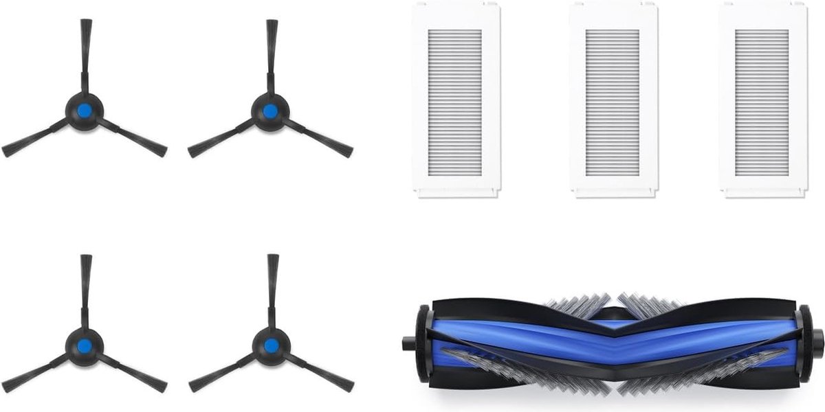 ECOVACS - DEEBOT N30 Pro Omni/N30 Omni /N20e Plus/N20e robotstofzuiger - 1x hoofdborstel, 2x zijborstels, 3x antibacteriële filters, originele accessoires