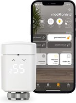 Bol.com Slimme radiatorthermostaat met LED-display en automatische temperatuurregeling - Bluetooth en HomeKit-technologie - gema... aanbieding