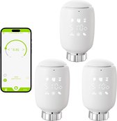 Bol.com Slimme radiatorthermostaat - Zigbee Tuya app spraaktiming constante temperatuur energiebesparende verwarming - bespaart ... aanbieding
